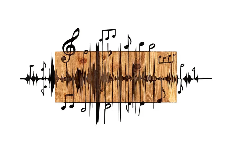 Feel the Rhythm Veggdekor, Svart/Valnøtt