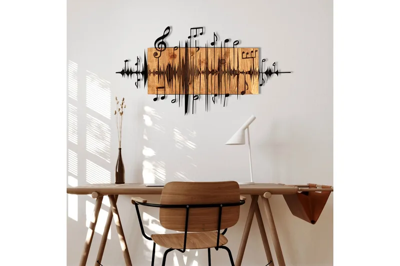 Feel the Rhythm Veggdekor - Svart/Valnøtt - Innredning - Veggdekorasjon - Skilt - Metallskilt