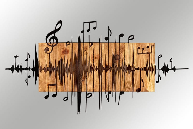 Feel the Rhythm Veggdekor - Svart/Valnøtt - Innredning - Veggdekorasjon - Skilt - Metallskilt