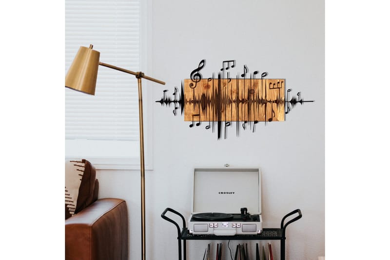 Feel the Rhythm Veggdekor - Svart/Valnøtt - Innredning - Veggdekorasjon - Skilt - Metallskilt