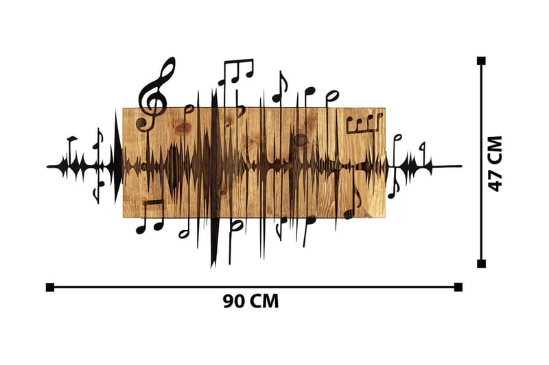 Feel the Rhythm Veggdekor - Svart/Valnøtt - Innredning - Veggdekorasjon - Skilt - Metallskilt