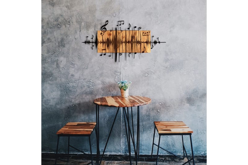 Feel the Rhythm Veggdekor - Svart/Valnøtt - Innredning - Veggdekorasjon - Skilt - Metallskilt