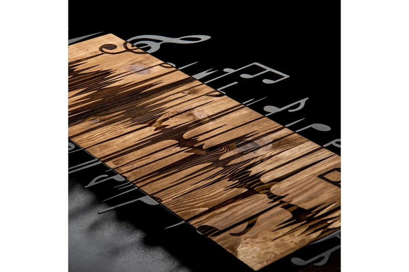 Feel the Rhythm Veggdekor - Svart/Valnøtt - Innredning - Veggdekorasjon - Skilt - Metallskilt