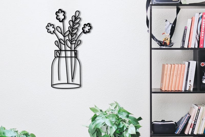 Flower 3 Veggdekor, Svart