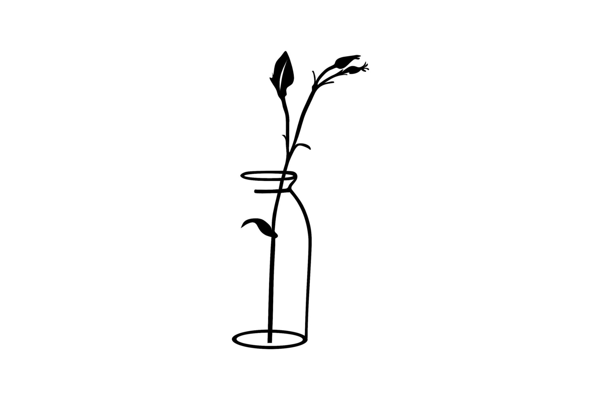 Flower In The Vase Veggdekor - Svart - Innredning - Veggdekorasjon - Skilt - Metallskilt