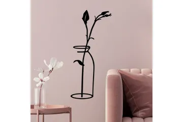 Flower In The Vase Veggdekor - Svart - Innredning - Veggdekorasjon - Skilt - Metallskilt