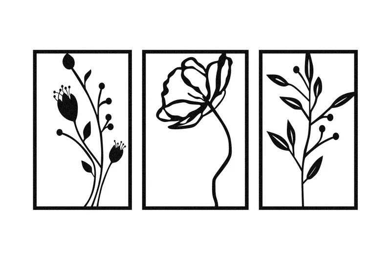 Flowers Veggdekor, Svart