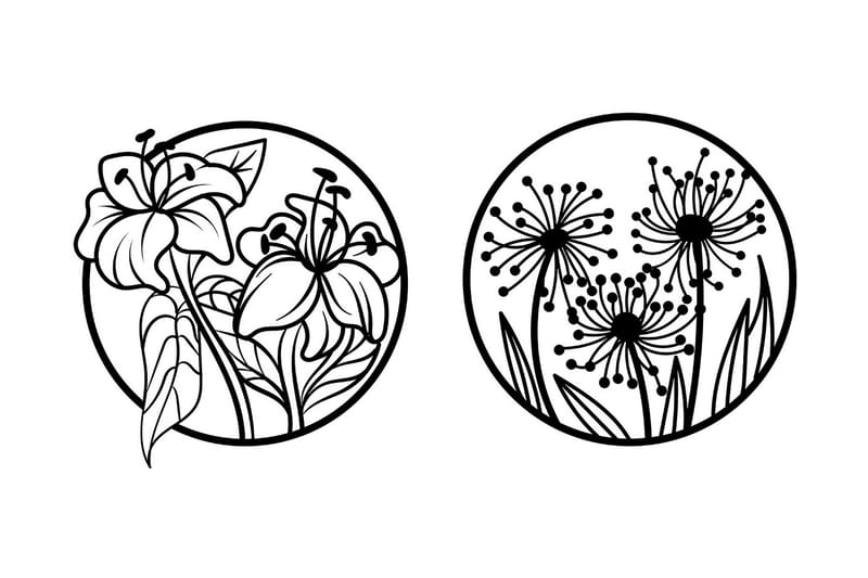 Flowers Veggdekor - Svart - Innredning - Veggdekorasjon - Skilt - Metallskilt