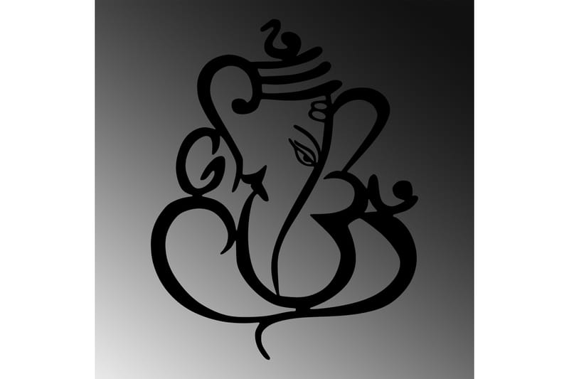 Ganesha Veggdekor - Svart - Innredning - Veggdekorasjon - Skilt - Metallskilt