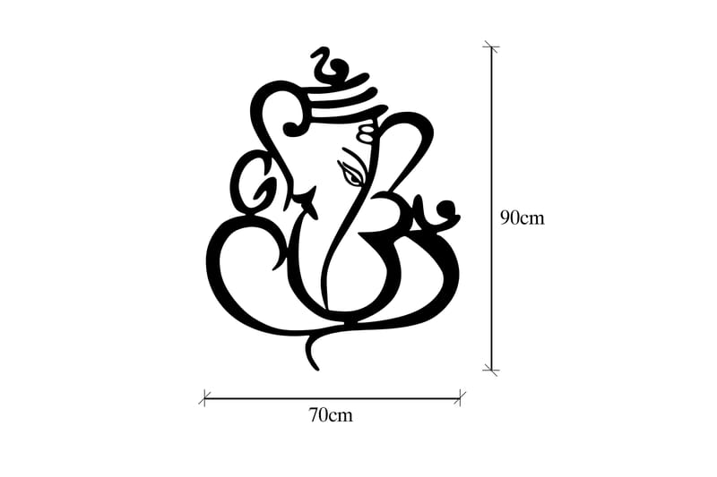 Ganesha Veggdekor - Svart - Innredning - Veggdekorasjon - Skilt - Metallskilt