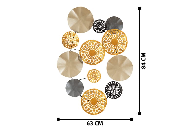 Gold Veggdekor - Flerfarget - Metallskilt