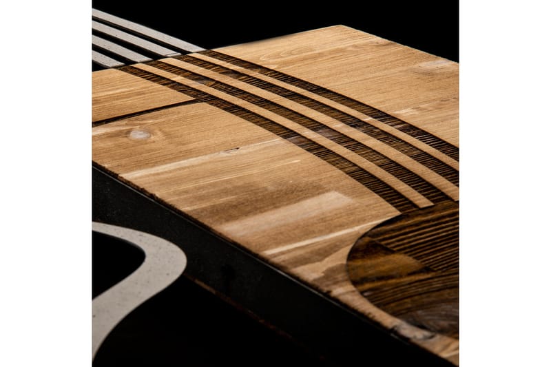 Guitar Veggdekor - Svart/Valnøtt - Innredning - Veggdekorasjon - Skilt - Metallskilt