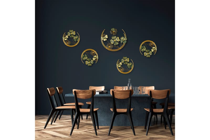 Haiyang Veggdekor - Grønn/Gull - Innredning - Veggdekorasjon - Skilt - Metallskilt