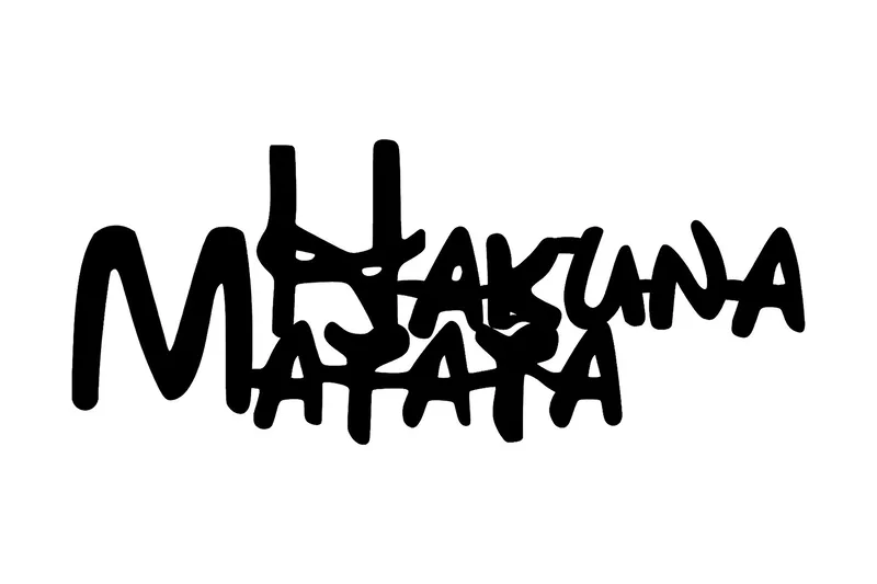 Hakuna Matata 5 Veggdekor, Svart