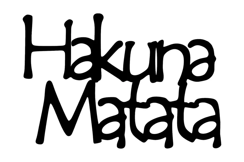 Hakuna Matata 8 Veggdekor, Svart