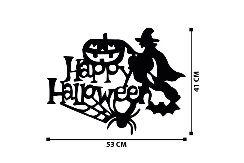 Halloween 16 Veggdekor - Svart - Innredning - Veggdekorasjon - Skilt - Metallskilt