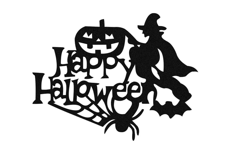 Halloween 16 Veggdekor - Svart - Innredning - Veggdekorasjon - Skilt - Metallskilt