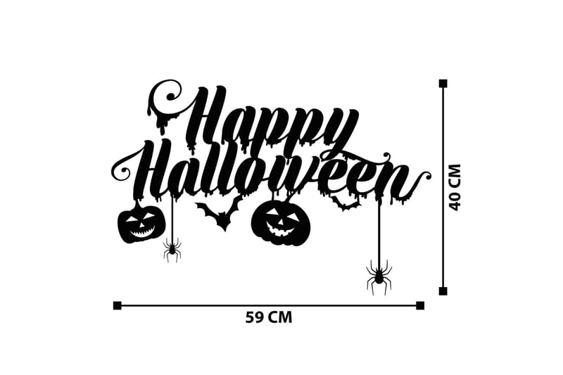 Halloween 5 Veggdekor - Svart - Innredning - Veggdekorasjon - Skilt - Metallskilt