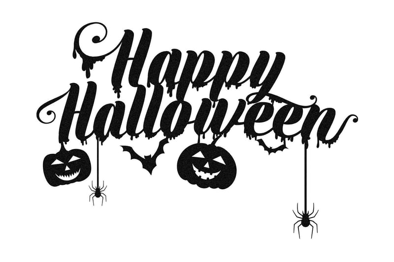 Halloween 5 Veggdekor - Svart - Innredning - Veggdekorasjon - Skilt - Metallskilt