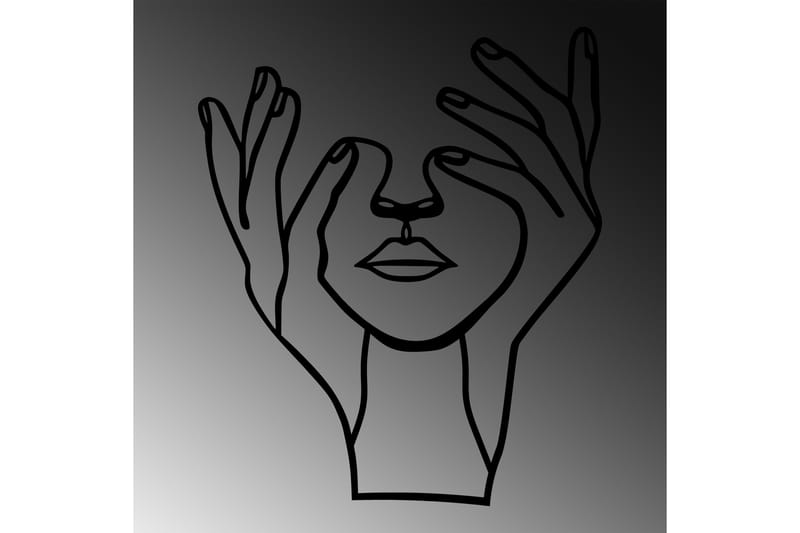 Hand Face Veggdekor - Svart - Innredning - Veggdekorasjon - Skilt - Metallskilt