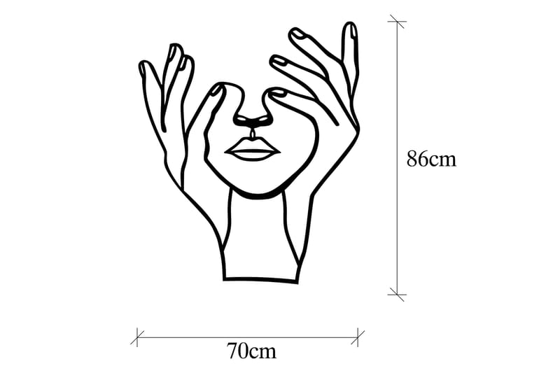 Hand Face Veggdekor - Svart - Innredning - Veggdekorasjon - Skilt - Metallskilt