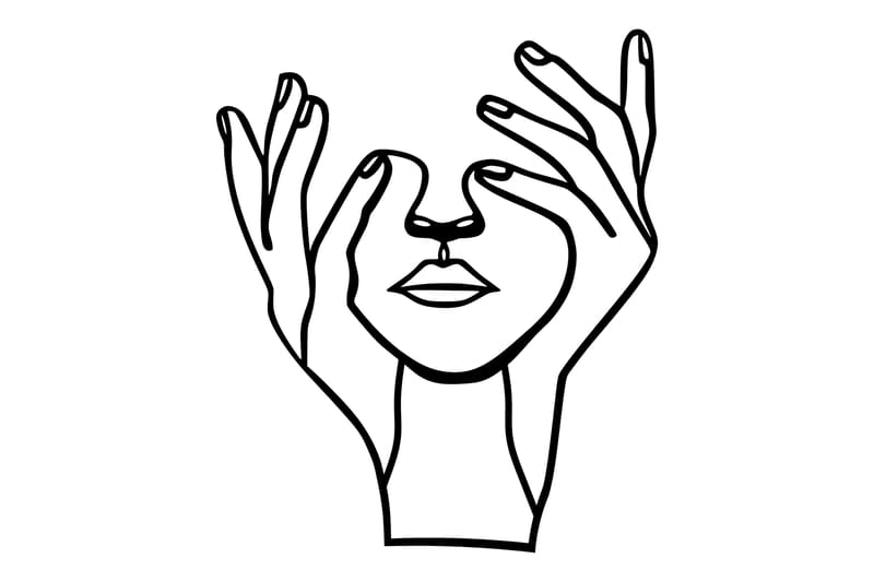 Hand Face Veggdekor - Svart - Innredning - Veggdekorasjon - Skilt - Metallskilt