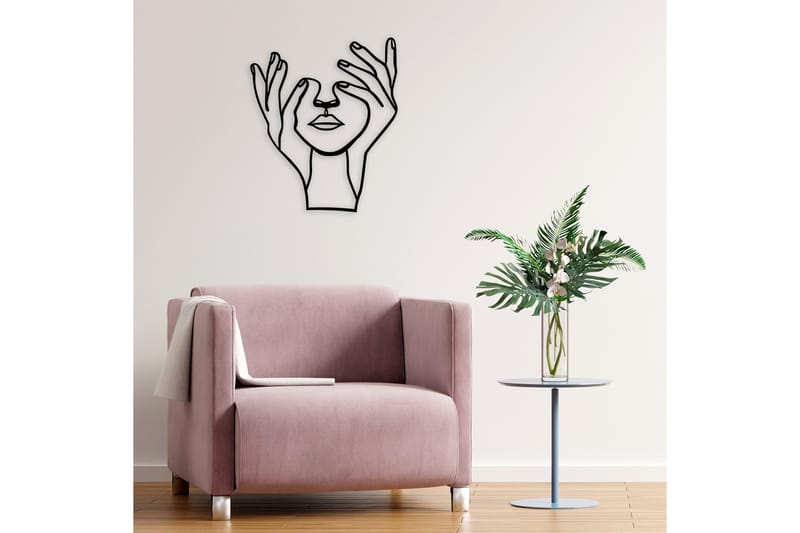 Hand Face Veggdekor - Svart - Innredning - Veggdekorasjon - Skilt - Metallskilt