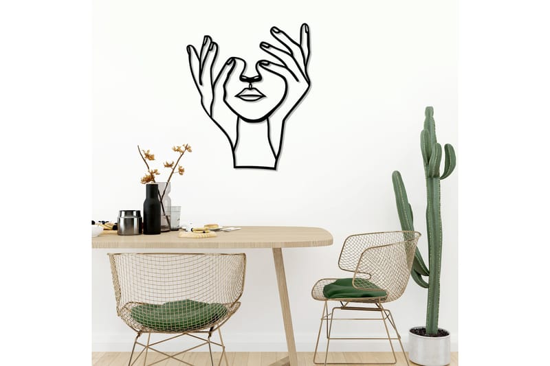 Hand Face Veggdekor - Svart - Innredning - Veggdekorasjon - Skilt - Metallskilt