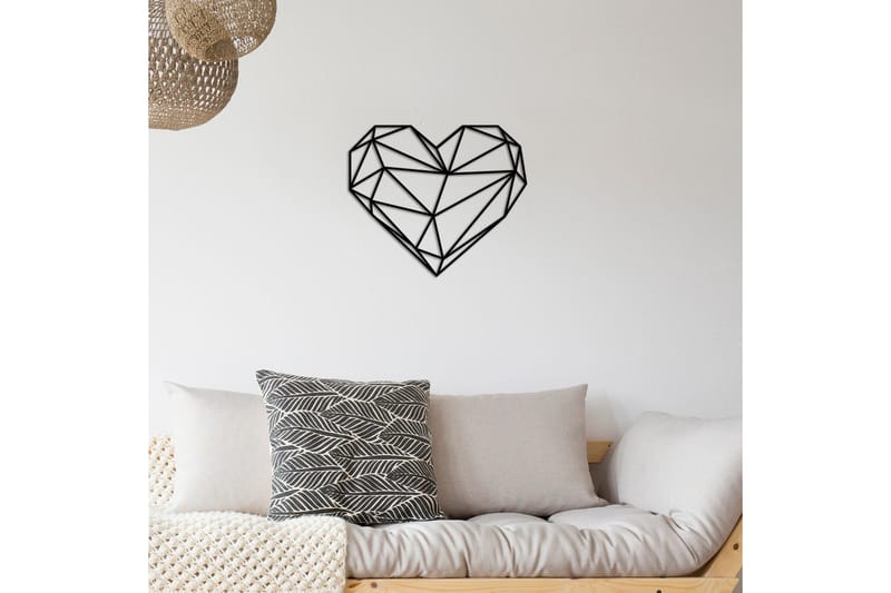 Heart Metal Decor Veggdekor - Svart - Innredning - Veggdekorasjon - Skilt - Metallskilt