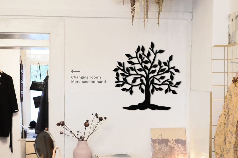 Heart Tree Veggdekor - Svart - Innredning - Veggdekorasjon - Skilt - Metallskilt