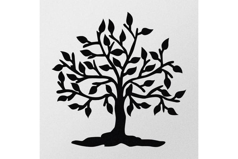 Heart Tree Veggdekor - Svart - Metallskilt