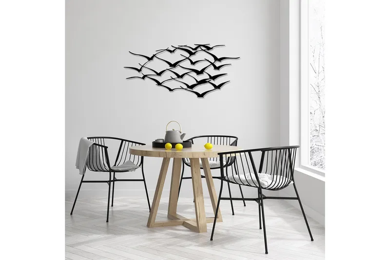 Herd Of Birds Veggdekor, Svart