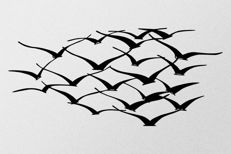 Herd Of Birds Veggdekor - Svart - Innredning - Veggdekorasjon - Skilt - Metallskilt