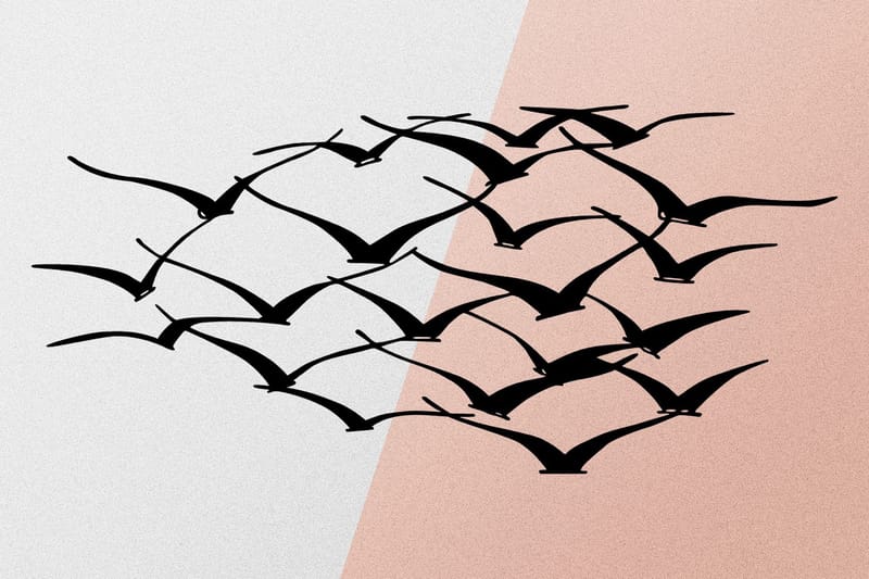 Herd Of Birds Veggdekor - Svart - Innredning - Veggdekorasjon - Skilt - Metallskilt