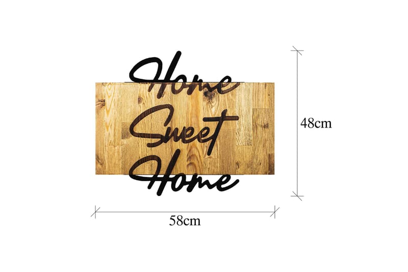 Home Sweet Home Veggdekor - Svart - Innredning - Veggdekorasjon - Skilt - Metallskilt