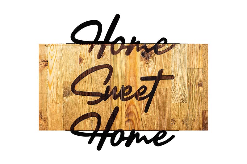 Home Sweet Home Veggdekor - Svart - Innredning - Veggdekorasjon - Skilt - Metallskilt
