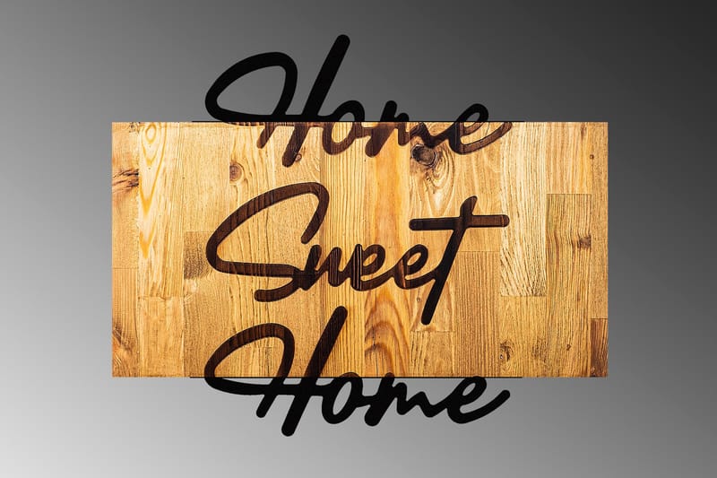 Home Sweet Home Veggdekor - Svart - Innredning - Veggdekorasjon - Skilt - Metallskilt