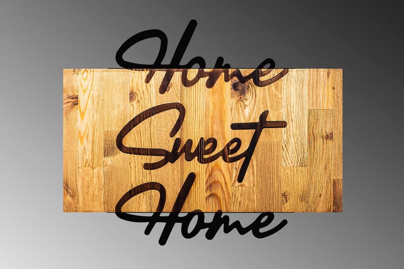 Home Sweet Home Veggdekor - Svart - Metallskilt