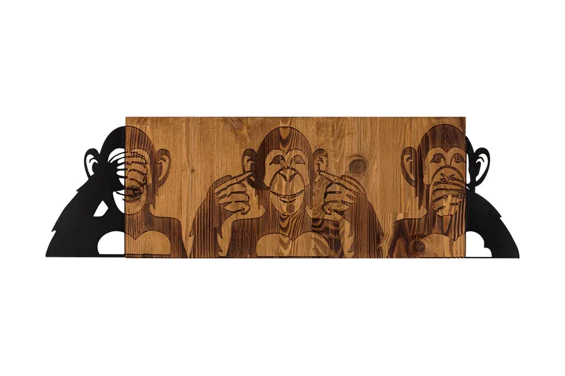 I didn't see I didn't hear I don't know Veggdekor, Svart/Valnøtt