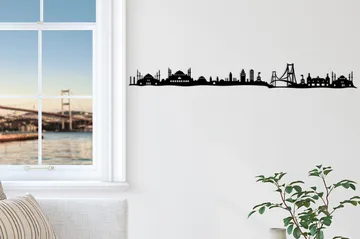 Istanbul Skyline Veggdekor - Svart - Innredning - Veggdekorasjon - Skilt - Metallskilt