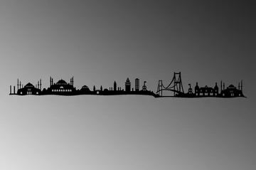 Istanbul Skyline Veggdekor - Svart - Innredning - Veggdekorasjon - Skilt - Metallskilt