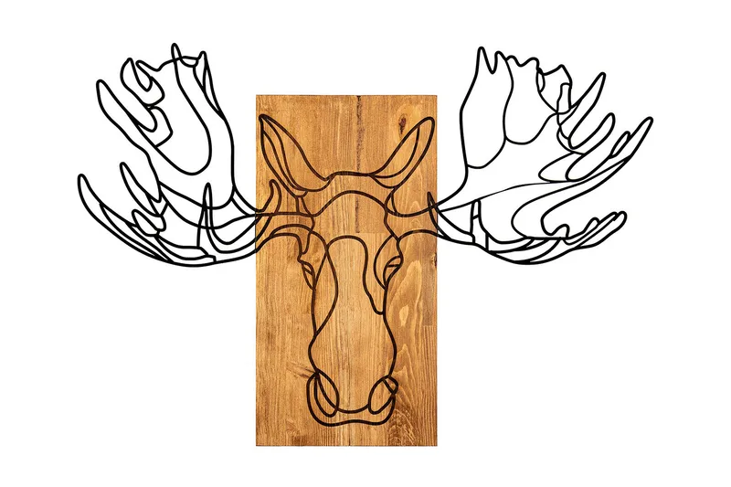 Jeyan Veggdekor, Svart/Valnøtt