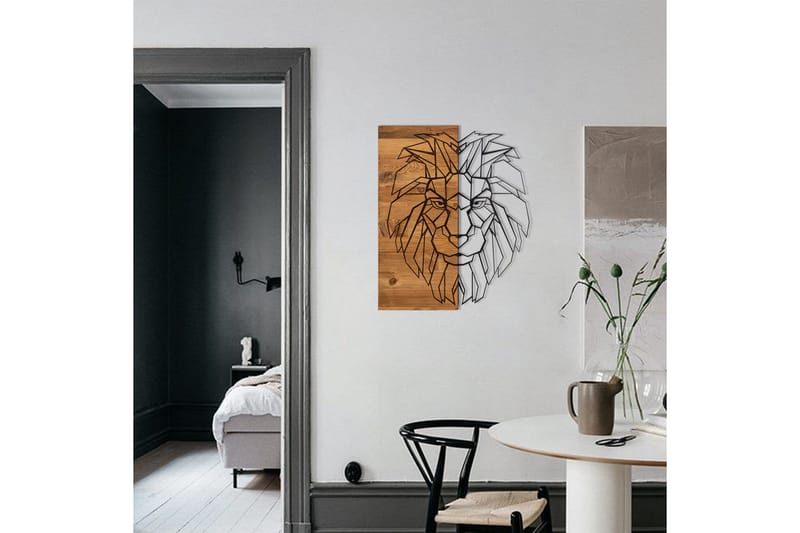 King Veggdekor - Svart/Valnøtt - Innredning - Veggdekorasjon - Skilt - Metallskilt