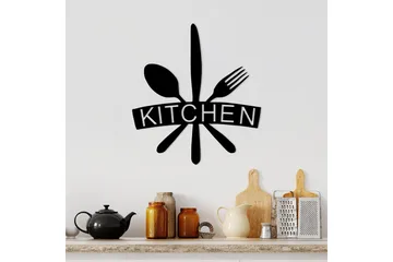 Kitchen Veggdekor - Svart - Innredning - Veggdekorasjon - Skilt - Metallskilt