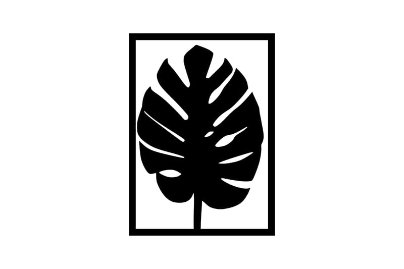 Leaf 30 Veggdekor - Svart - Innredning - Veggdekorasjon - Skilt - Metallskilt