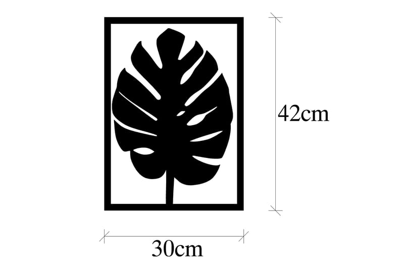 Leaf 30 Veggdekor - Svart - Innredning - Veggdekorasjon - Skilt - Metallskilt
