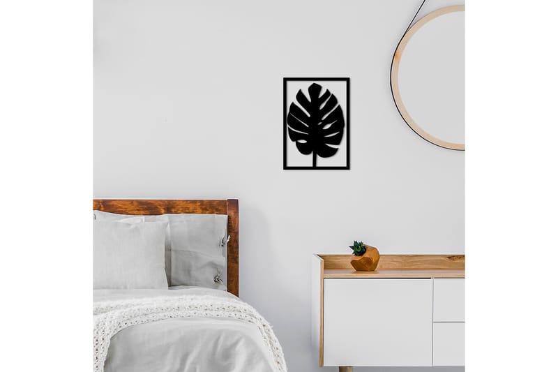Leaf 30 Veggdekor - Svart - Innredning - Veggdekorasjon - Skilt - Metallskilt