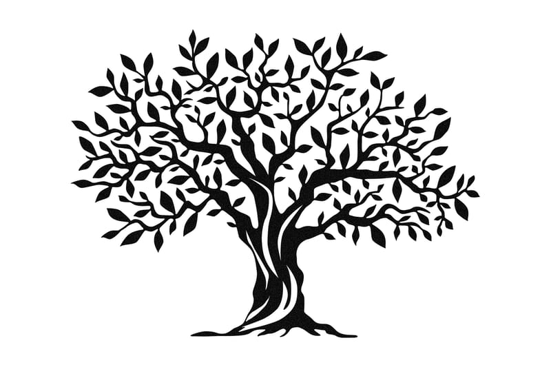 Leaf Fall Veggdekor, Svart