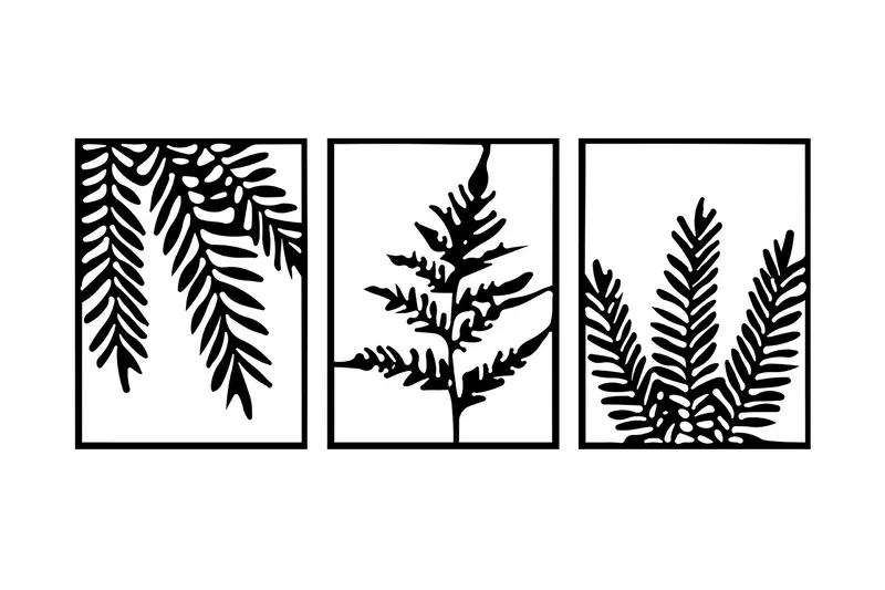 Leaf Pieces Veggdekor - Svart - Innredning - Veggdekorasjon - Skilt - Metallskilt