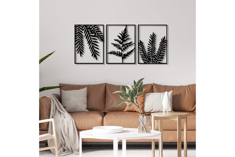 Leaf Pieces Veggdekor - Svart - Innredning - Veggdekorasjon - Skilt - Metallskilt